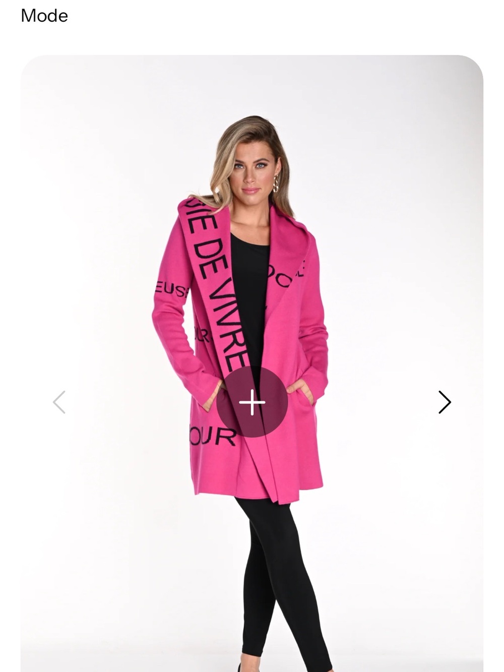 Frank Lyman 214144U Fuchsia Hooded Cardigan Jacket Size Small